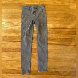 American Eagle Gray Cargo Skinny Pants Next Level Stretch Size 4 Regular